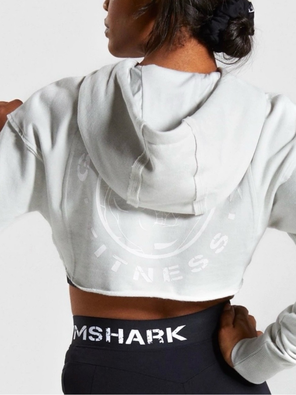 Gymshark Legacy Fitness Super Cropped Hoodie - Light Grey
